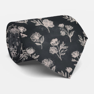 Corbata Patrón floral de pizarra