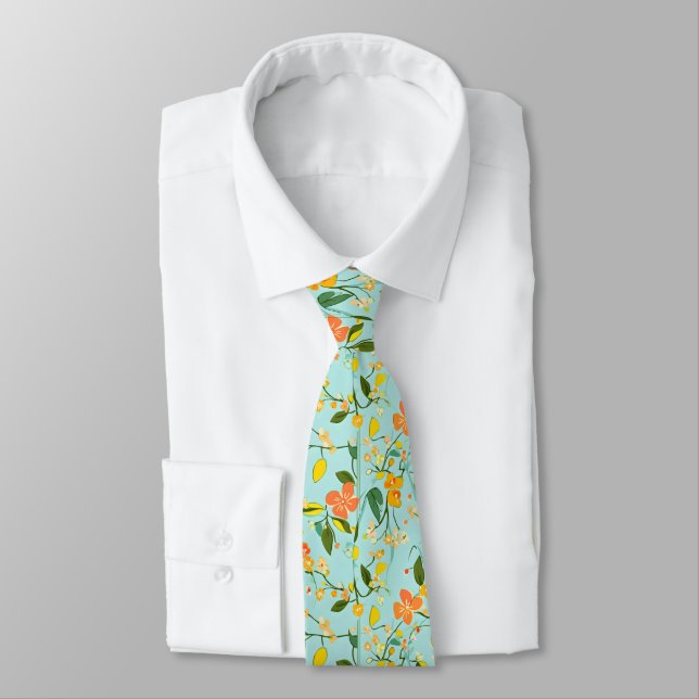 Corbata Patrón floral de primavera (Atado)