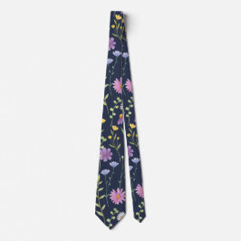 Corbata Patrón floral de superficie - Flores de moda de pr