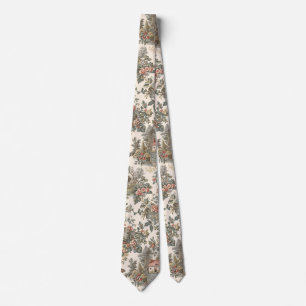 Corbata Patrón floral de Toile Francés rústico vintage
