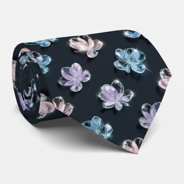 Corbata Patrón floral de vidrio translúcido (Enrollado)