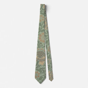 Corbata Patrón floral de William Morris Grafton en verde s
