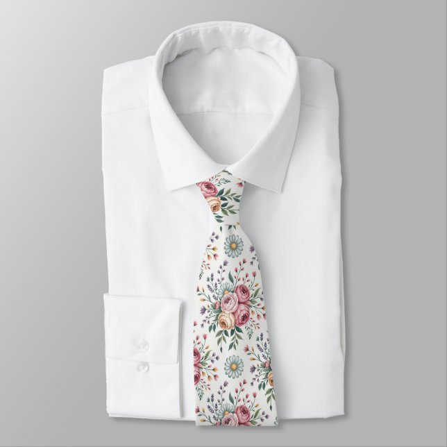 Corbata Patrón floral decorativo (Atado)