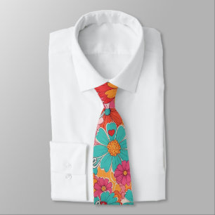 Corbata Patrón Floral Enfermera Colorido (1)