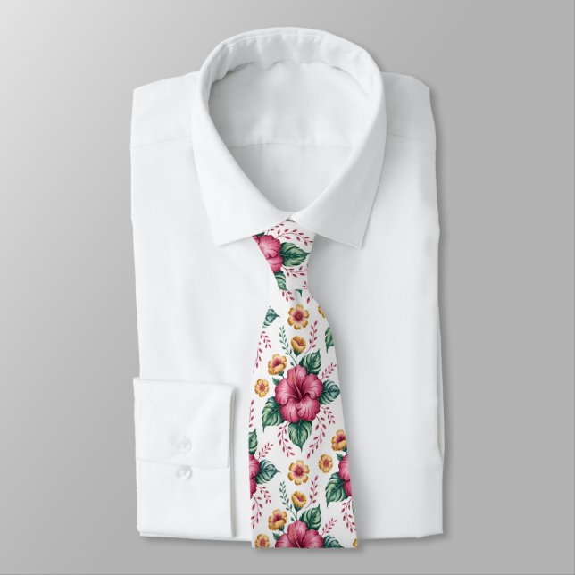 Corbata Patrón floral estético elegante (Atado)