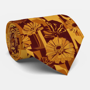 Corbata Patrón floral geométrico de otoño moderno