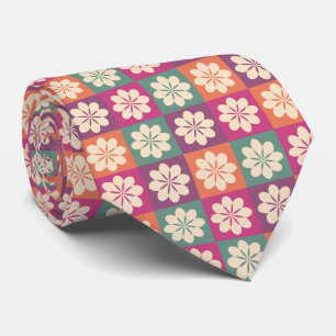 Corbata Patrón floral geométrico retro