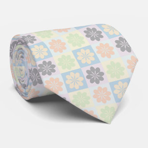 Corbata Patrón floral geométrico retro