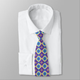 Corbata Patrón floral geométrico vibrante