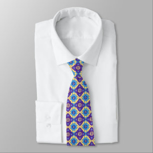 Corbata Patrón floral geométrico vibrante