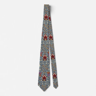 Corbata Patrón floral índigo vintage de William Morris