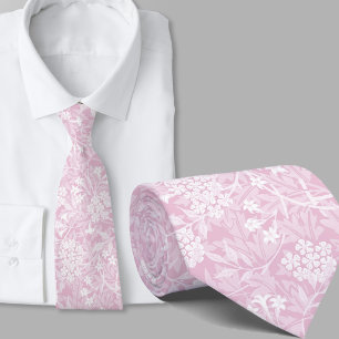 Corbata Patrón floral inspirado en William Morris rosa cla