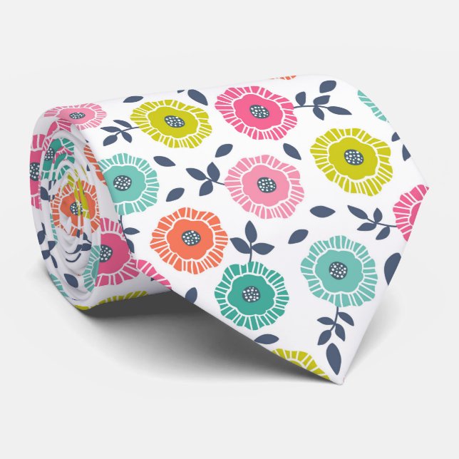 Corbata Patrón floral lindo multicolor (Enrollado)