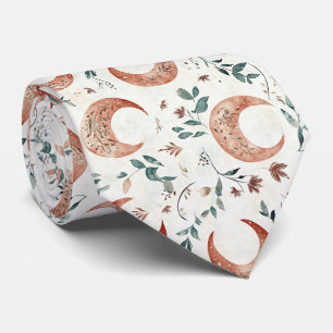 Corbata Patrón Floral Lunar Boho Rústico