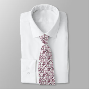 Corbata patrón floral marrón y blanco