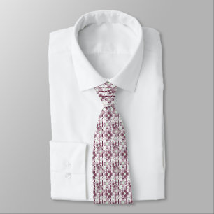 Corbata patrón floral marrón y blanco