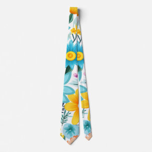 Corbata Patrón floral negro femenino