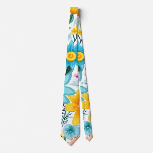 Corbata Patrón floral negro femenino (Anverso)