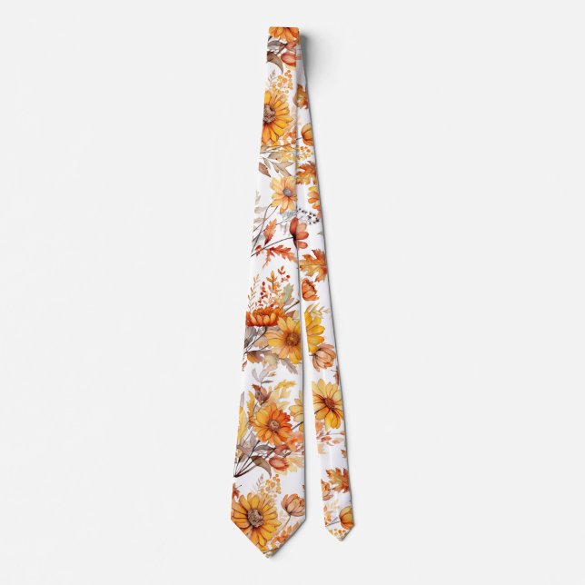 Corbata Patrón floral otoñal B01 (Anverso)