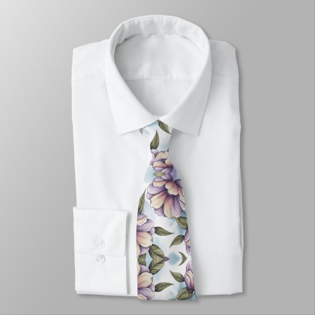 Corbata Patrón floral pastel suave (Atado)