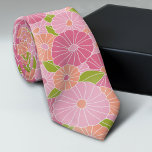 Corbata Patrón floral rosa y coral - Negrita moderna<br><div class="desc">Diseño floral de primavera brillante. Verde rosa y coral</div>