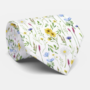 Corbata Patrón floral silvestre de color de agua