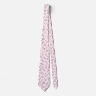 Corbata Patrón floral sin costuras de flor de cerezo rosa
