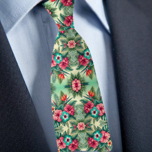 Corbata Patrón floral tropical