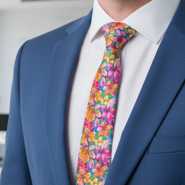 Corbata Patrón Floral Tropical Colorido (Subido por el creador)