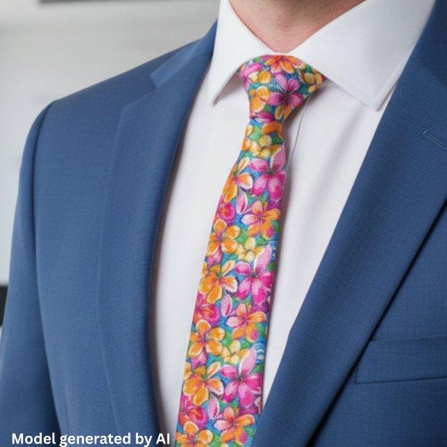 Corbata Patrón Floral Tropical Colorido (Subido por el creador)