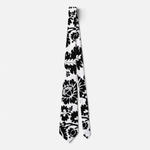 Corbata Patrón floral veneciano en blanco y negro de Willi
