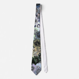 Corbata Patrón floral verde gris