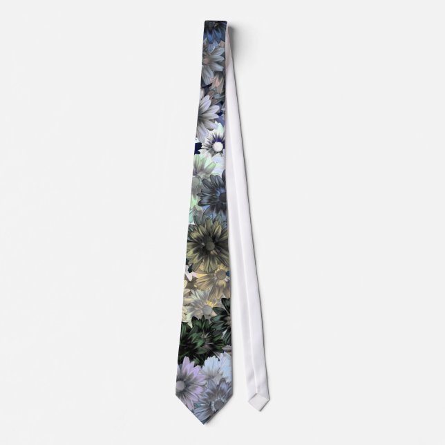 Corbata Patrón floral verde gris (Anverso)