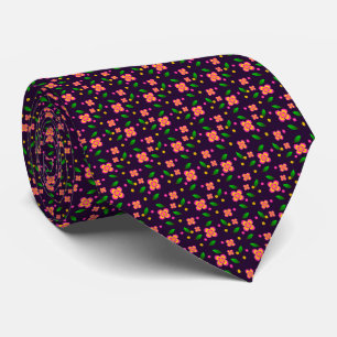 Corbata Patrón floral vibrante sin costuras sobre fondo pú