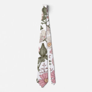 Corbata Patrón floral vintage con rosas