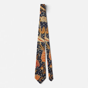 Corbata Patrón floral vintage de William Morris Cray