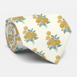 Corbata Patrón floral vintage Mostaza Amarillo otoño