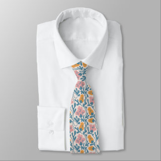 Corbata Patrón floral vintage retro Groovy Pastel
