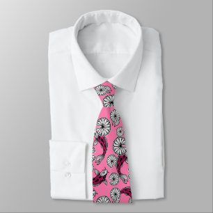 Corbata Patrón Folclórico de Carpa Rosa Índigo Japonesa