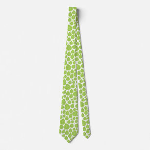 Corbata Patrón foliar 02 - Verde marciano sobre blanco