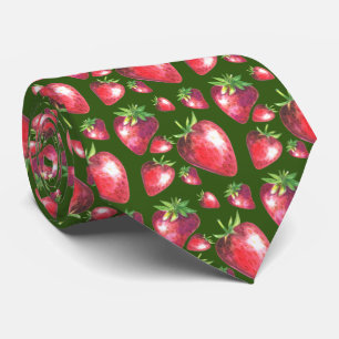 Corbata patrón fresco de frutal de fresa