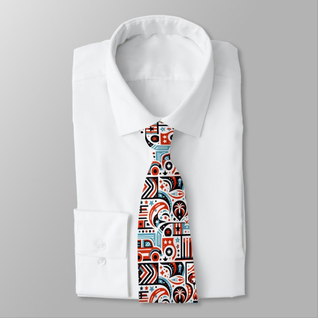 Corbata Patrón generativo del 4 de julio (Atado)