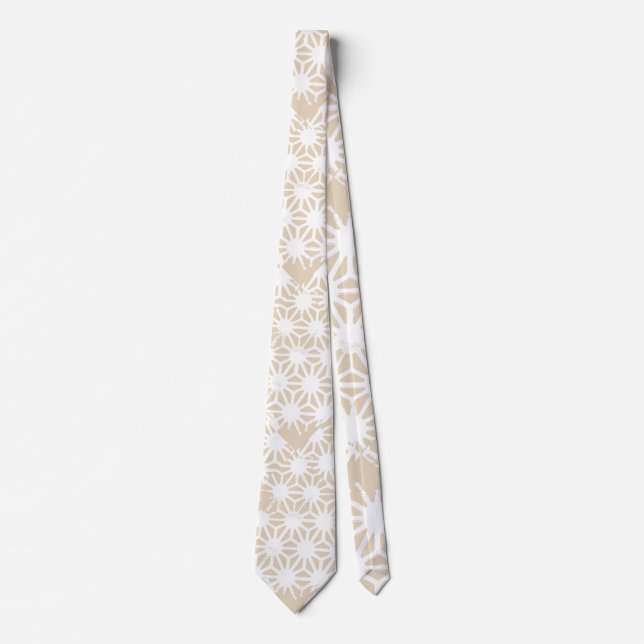 Corbata Patrón geométrico beige (Anverso)