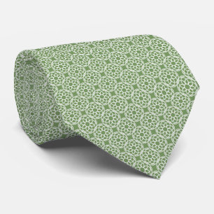 Corbata Patrón geométrico blanco verde salvia sin fisuras
