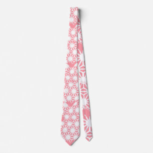 Corbata Patrón geométrico coral