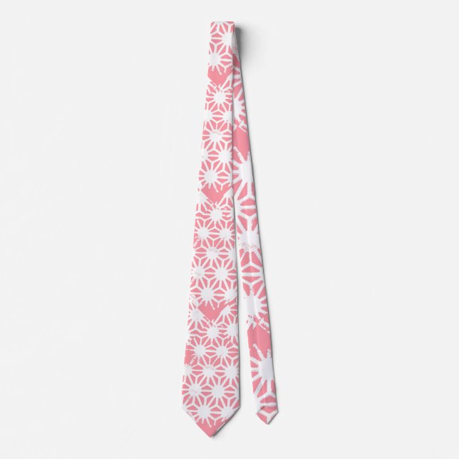Corbata Patrón geométrico coral (Anverso)