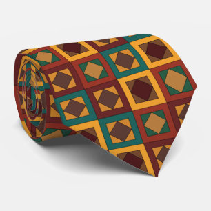 Corbata Patrón geométrico de diamante cuadrado de mediados