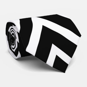 Corbata Patrón geométrico de diamante en blanco y negro