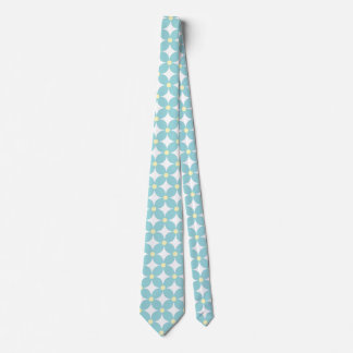 Corbata Patrón geométrico de flor moderna en azul claro