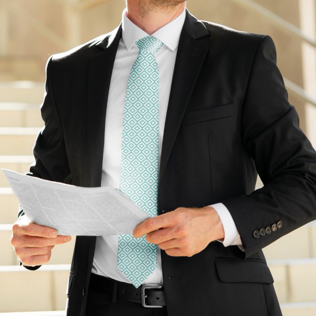 Corbata Patrón geométrico de los diamantes marinos y blanc (Subido por el creador)